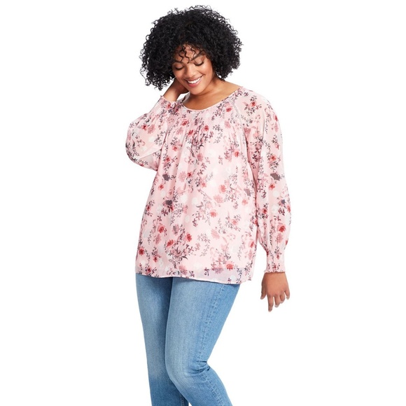 Kensie Tops - Kensie Plus Size Pink Floral Top Sz 3X